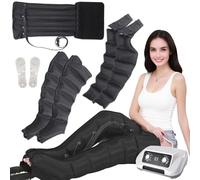 Presoterapia Piernas y Abdomen, Presoterapia para Casa, Botas Presoterapia Piernas, 6 Camaras Masajeador de Piernas Compresion de Aire, 0-240 mmHg Ajustables (Brazos+Piernas+ Abdomen)