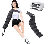 Presoterapia Piernas y Abdomen, Presoterapia para Casa, Botas Presoterapia Piernas, 6 Camaras Masajeador de Piernas Compresion de Aire, 0-240 mmHg Ajustables (Brazos+Piernas+ Abdomen)