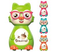 Press and Go Car - Cartoon Squirrel Animal Vehicle Toy for, Cute Sliding Friction Cars, Educational Preschool Learning Activity Set for Boys and Girls, Interactive Push 3.74in
