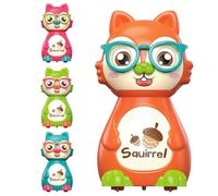 Press and Go Car, Squirrel Slide Car, Animal Friction Vehicle, Preschool Learning Activity, Easy to Use, Unisex, Ideal for Motor Skill Development, Playtime, 3.74x2.56x1.97 Inches