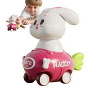 Press and Go Car Toys,Coche de fricción | de Coche de Carreras de Conejo para niños pequeños | s de de Carreras con tracción hacia atrás y Empuje impulsados por fricción para niños de 3 años o