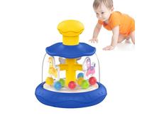 Press Carousel Toy, Sensory Activity Toy, Brain Teaser Carousel, 15.2x13.3x13.3cm, Educational Carousel Toy, Rotating Push Toy, Push and Spin Toy, Learning Toy for Kids