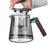 Press Enchanti - 750 ml - Con mango de madera y colador de té de acero inoxidable | Grande y fácil de limpiar para té suelto, elegante jarra mágica para elaborar diariamente