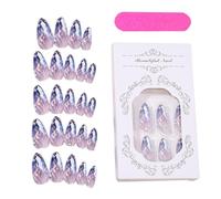 Press On Almond Nails - Acrílico ABS 12 Tamaños, Puntas De Lágrima De Gota De Agua En Forma De Almendra | Decoraciones De Uñas De De Rombo Brillante De Cubierta Completa Para Mujeres Y Niñas,