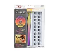 KISS imPRESS - Kit de pestañas postizas a presión, natural, negro, no necesita pegamento, sin complicaciones, banda invisible, natural, 24 horas, sin daños, sin residuos pegajosos, hermoso, rápido y