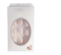 Press On Nails - 5.12x2.76x0.59in Glossy Fake Nails Set, White Acrylic Nals, Adhesive Stick On Nais Sophisticated Look, 24pcs Nail Kit | Elegant Press N Nils For Women Girls Party Wedding Daily Wear