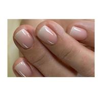 Press On Nails Corto Ataúd Nude Ombre Uñas Postizas Reutilizables con Pegamento Manicura Francesa para Fiesta Uso Diario