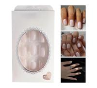 Press-On Nails - Prensa Portátil, Uñas Cortas, Uñas Extraíbles | Kit de Uñas Pegamento de 24 piezas, Kit de Uñas Reutilizables Fácil Removible para Mujeres Niñas Manicura Diaria