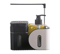 Press Soap Holder - Lotion Liquid Dispenser for Household Bathroom | Refillable Container with Easy Pump, Compact Shape, Modern Style for Counter Hotel RV Kitchen Bathing Face Washing Dish Cleaning