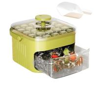 Press Type Tray With Storage Bin - PP PRT Soft Rubber Green Or Orange 15x10.5x15cm - Portable Ice Bucket For RV Office Party Outdoor - Includes Shovel