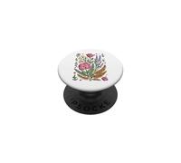 Pressed Wildflower Meadow Florist Botanical Art PopSockets PopGrip Adhesivo