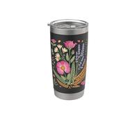 Pressed Wildflower Meadow Florist Botanical Art Vaso térmico de acero inoxidable de doble pared