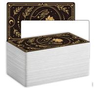 PRESSINART 100 Cartas de Tarot En Puro con Diseño En el Dorso 2.71 x 4.72 Pulgadas, Baraja de Cartas para Escribir con Diseño de Mano de Loto Negro Y Dorado para Práctica de Tarot Y Lectura de