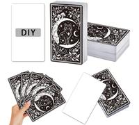 PRESSINART 100 Tarjetas de Tarot DIY para Escribir En 2.71 x 4.72 Pulgadas, Cartas En Puro con Diseño de Gato Negro Puro Luna Haz Tus Propias Barajas de Oráculo para Practicar el Tarot, la Lectura