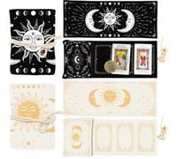 PRESSINART 2 Piezas 2 Colores Bolsa de Tarot con Patrón de Luna Y Sol 6.3 x 5.1 Pulgadas Pequeño Portatarjetas de Tarot Envoltura Caja de Almacenamiento Bolsas para Barajas de Oráculo Suministros de