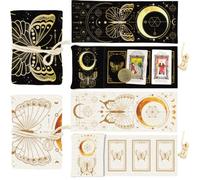 PRESSINART 2 Piezas Bolsa de Tarot de 2 Colores con Patrón de Fases de la Luna Y Mariposa, de 6.3 x 5.1 Pulgadas. Pequeño Estuche de Tela para Guardar Y Envolver el Mazo de Tarot Guardar
