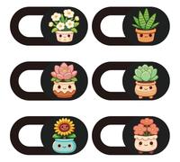 PRESSINART 6 piezas 6 estilos Cubierta Deslizante de Cámara de Planta Flores Accesorios de Protección de Privacidad Bloqueador de Cámara Frontal para Teléfono de 1 pulgada Ultra Delgado para Computado