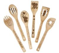 PRESSINART 6 Piezas 6 Estilos de Utensilios de Cocina de Elefante 11.8 x 2.4 Pulgadas Cucharas de Cocina de Bambú Duraderas Juego de Cucharas de Madera para Regalo de Inauguración de Casa Boda