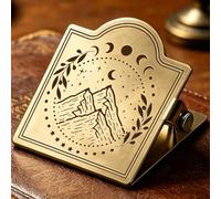 PRESSINART Clip de Diario de la Luna Vintage para Cuaderno de Fotos de 1.57 x 1.77 x 0.79 Pulgadas. Clip de Libreta de Viaje para Mantener el Libro Abierto Fase Lunar Montaña de Metal. Accesorios de