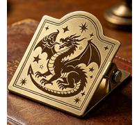 PRESSINART Clip de Libro de Metal Vintage con Diseño de Dragón para Sostener Páginas Abiertas, Decorativo Y Resistente, Marcapáginas de Latón para Cuaderno de Viaje, Accesorios para Diario de Viaje