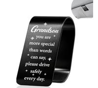 PRESSINART Clip de Visera para el Coche Conduce con Seguridad, Nieto 2.17 x 1.77 x 0.87 Pulgada, Clip para Visera del Sol con la Frase 'Eres Más Especial de lo Que Las Palabras Pueden Decir' Grabada