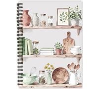 PRESSINART Cuaderno de Recetas en Blanco para Escribir Tus Propias Recetas 6 x 8 Pulgadas Diario de Cocina con 80 Páginas Tamaño A5 Cuaderno Espiral con Rayado Universitario Libro de Cocina Personal