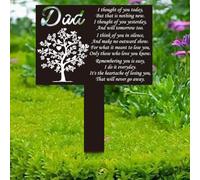 PRESSINART Placa Conmemorativa de Metal para Padre Marcador de Tumba Diseño Rectangular En Forma de Árboles Decoraciones de Cementerio de Metal Negro Estacas Conmemorativas para la Pérdida de Papá