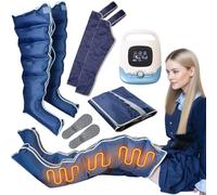 Pressotherapy for Home Lymphatic Drainage Leg Massager with Air Compression & Heat, 5 Modes 0-50kpa Intensities 2 Heat Levels, Pressotherapy Leg Compression Boots for Circulation & Pain Relief