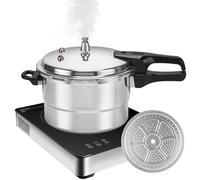 Pressure Cooker, 5L Cookware with Steamer Insert, Aluminum Alloy Cooking Pot, Versatile Design for Poultry Meat Vegetables Seafood, Kitchen Home Restaurant Culinary Preparation