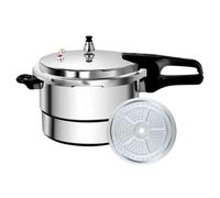 Pressure Cooker - Olla de cocción rápida de 9 pulgadas | Cocina de aluminio de aleación de aluminio - 7 L de capacidad grande con estante de vapor even heating y asas dobles para soups rice stews and