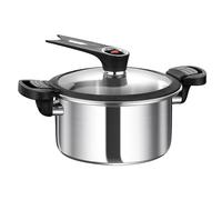 Pressure Cooker Pot, Fast Cooking Oyster Fish Pot, Stainless Steel Durable Heat-Resistant Build, Secure Locking Lid, Multifunctional Silver Stew Pan for Meat Soup Dining Kitchen