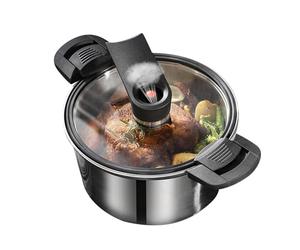 Pressure Cooker Stew Pot - Fast Cooking Kitchen Gadget Durable Design, Ergonomic Handle Safety Lock System Even Heat Distribution for Food Lovers Home Kitchen Meal Preparation Use