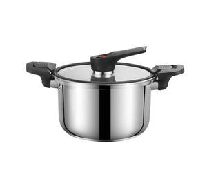 Pressure Pot - Home Cooking Cookware, Stainless Steel Cooking Vessel, Ergonomic Lid And Handle, Heat Efficient Kitchen Gadget | Quick And Safe Meal Preparation For Family, Friends, Gatherings