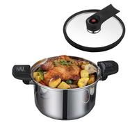 Pressure Pot, Stainless Steel, Kitchen Cookware, Ergonomic Handle, Thickened Base, 20cm or 24cm Size, Induction Compatible, for Family Cooking, Home Gatherings, Meal Preparation