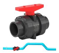 Pressure Washer Valve, Ball Shutoff Connector, Heavy Duty Upvc Fluid Control, Leakproof Irrigation Regulator, for Garden Lawn Pool Use, 7.09x6.69x2.76 Inches, Gray, 1 Piece