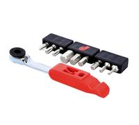 Prestacycle PrestaRatchet GO - Multiherramienta 5 en 1, trinquete de broca hexagonal 1/4 con palanca de neumático de instalación/extracción, interruptor de cadena de enlace rápido y herramienta Presta