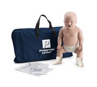 PRESTAN maniquí profesional de entrenamiento RCP para bebé con monitor de ritmo de RCP | Tono de piel medio | Cabeza móvil | Incluye bolsas pulmonares con protector facial y bolsa de transporte