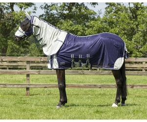 PresTeq Manta Antimoscas con Cuello y Capucha, Azul - 110 cm PresTeq