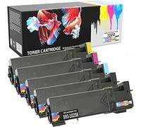 Prestige Cartridge 1320 - Pack de 5 cartuchos de tóner láser para Dell 1320/1320c/1320cn, tricolor y negro