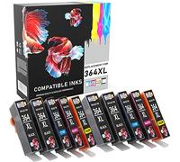 Prestige Cartridge 364 364XL Cartuchos de Tinta Compatible con HP Photosmart 5520 5510 6520 7520 7510 6510 B209a C6380 C5380 C510a C309a C310a D5460 Officejet 4620 Deskjet 3520 3070A | Pack de 10