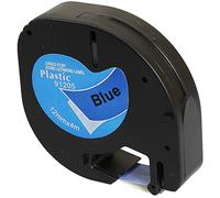 Prestige Cartridge Casete de Cinta compatible con Dymo LetraTag 91205 S0721700 S0721650 Negro sobre Azul 12mm x 4m para DYMO LetraTag LT110T, LT100H, LT100T, QX50, XR