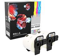 Prestige Cartridge DK-11202 - Cinta para impresoras de etiquetas Brother (62 mm x 100 mm, 2 rollos, 300 etiquetas por rollo) color blanco