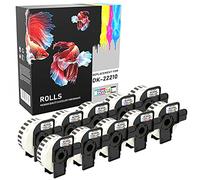 Prestige Cartridge DK-22210 - Cinta continua de papel para impresoras de etiquetas Brother (29 mm x 30.48 m, 10 rollos) color blanco