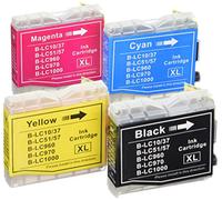 Prestige Cartridge LC1000 / LC970 - Pack de 4 cartuchos de tinta para Brother MFC/DCP/FAX Serie, negro/cian/magenta/amarillo