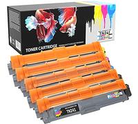 Prestige Cartridge TN-241/TN-245 - Pack de 5 cartuchos de tóner láser para Brother, tricolor y negro