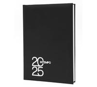 PRESTIGE & DELUXE Agenda 2024de día intempo con gráficos de columna,IntempoF.toA4,21x29,7cm,para estudios profesionales,cubierta de piel sintética negra+bolígrafo a presión y marcador,turquesa,Grande