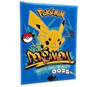 PRESTIGE & DELUXE Agenda compatible con agenda escolar Pokemon azul 2025-2026 f.to standard 15 x 20 cm + llavero Pokemon de regalo y bolígrafo multicolor