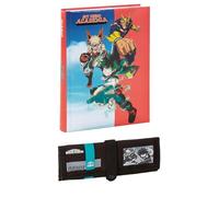 PRESTIGE & DELUXE Agenda escolar Edición Especial My Hero Academia Anime 2025-2026 F.to Standard 18 x 14 cm + Estuche enrollable portalápices Roll Up con botón