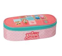 PRESTIGE & DELUXE Estuche escolar con cremallera Animal Crossing rosa ovalado + regalo llavero lentejuelas y bolígrafo de color, multicolor, piccolo, Clásico