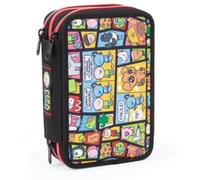 PRESTIGE & DELUXE Estuche escolar Pera Toons 3 pisos cremallera completo Estuches Escolares + llavero silbato y recambio doble set colores + 12 lápices y 12 rotuladores, multicolor, standard, Estuche